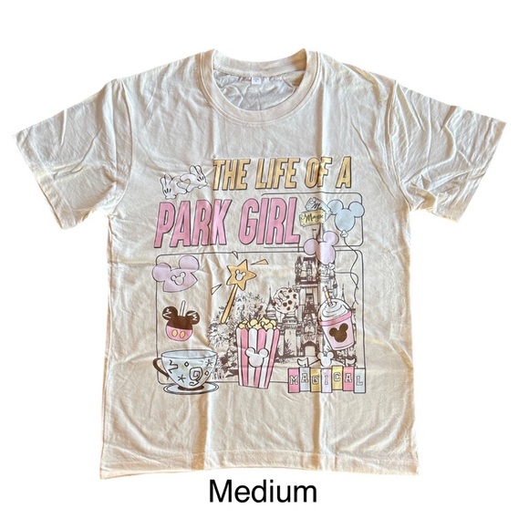 🐰 Walt Disney World Life of a Park Girl Princess Castle Ivory T-shirt M NEW! - Picture 2 of 5